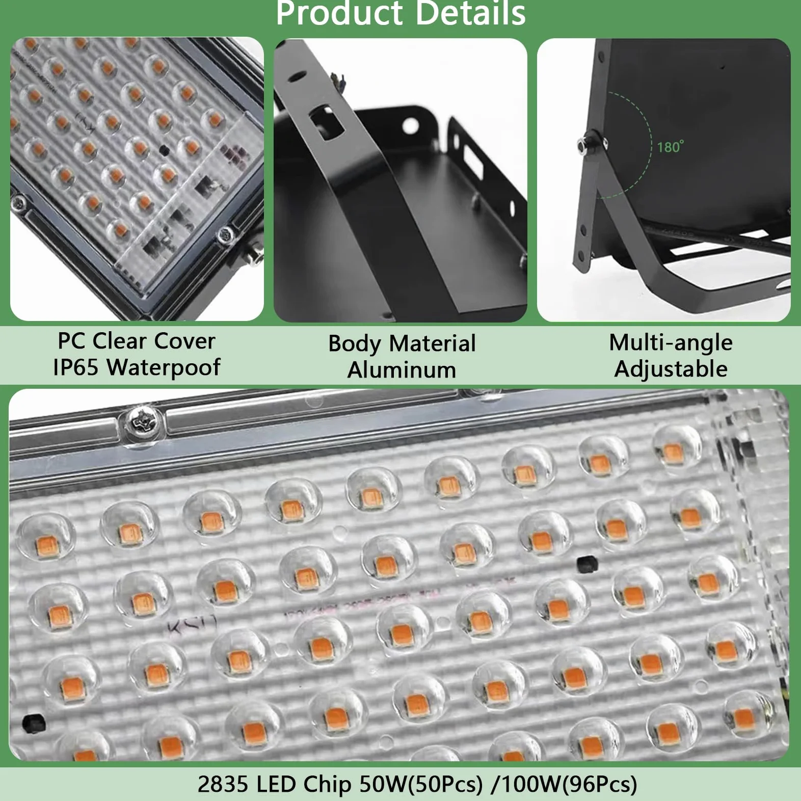 Lampada per piante, Grow Light LED Dimmerabile 50 Lumen Spettro Completo lampada per coltivazione con UV e IR Lampade per piante indoor, Verdure e fiori (B)