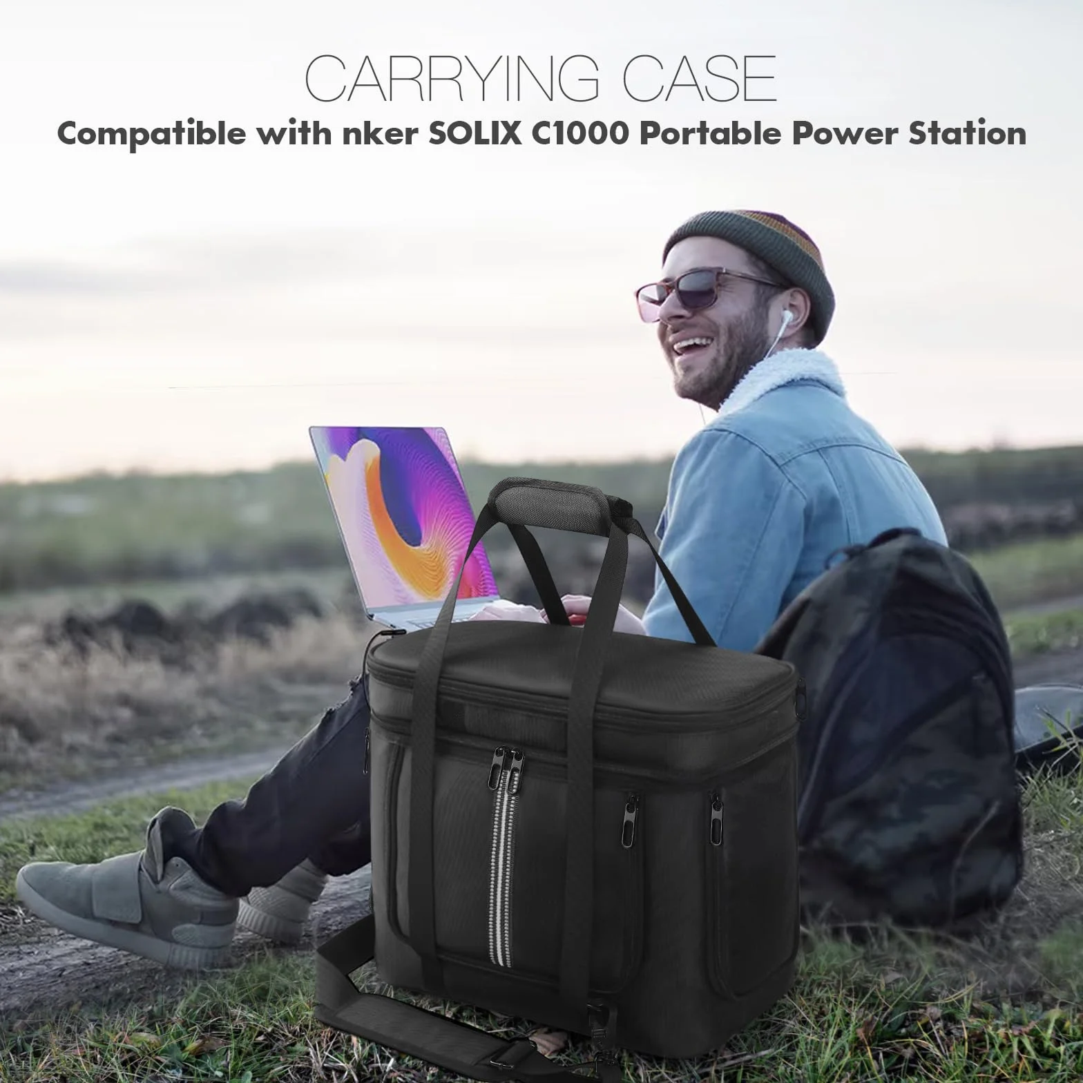 Borsa da trasporto compatibile con Anker SOLIX C1000 Power Station portatile, custodia da viaggio custodia protettiva per accessori generatori solari C1000