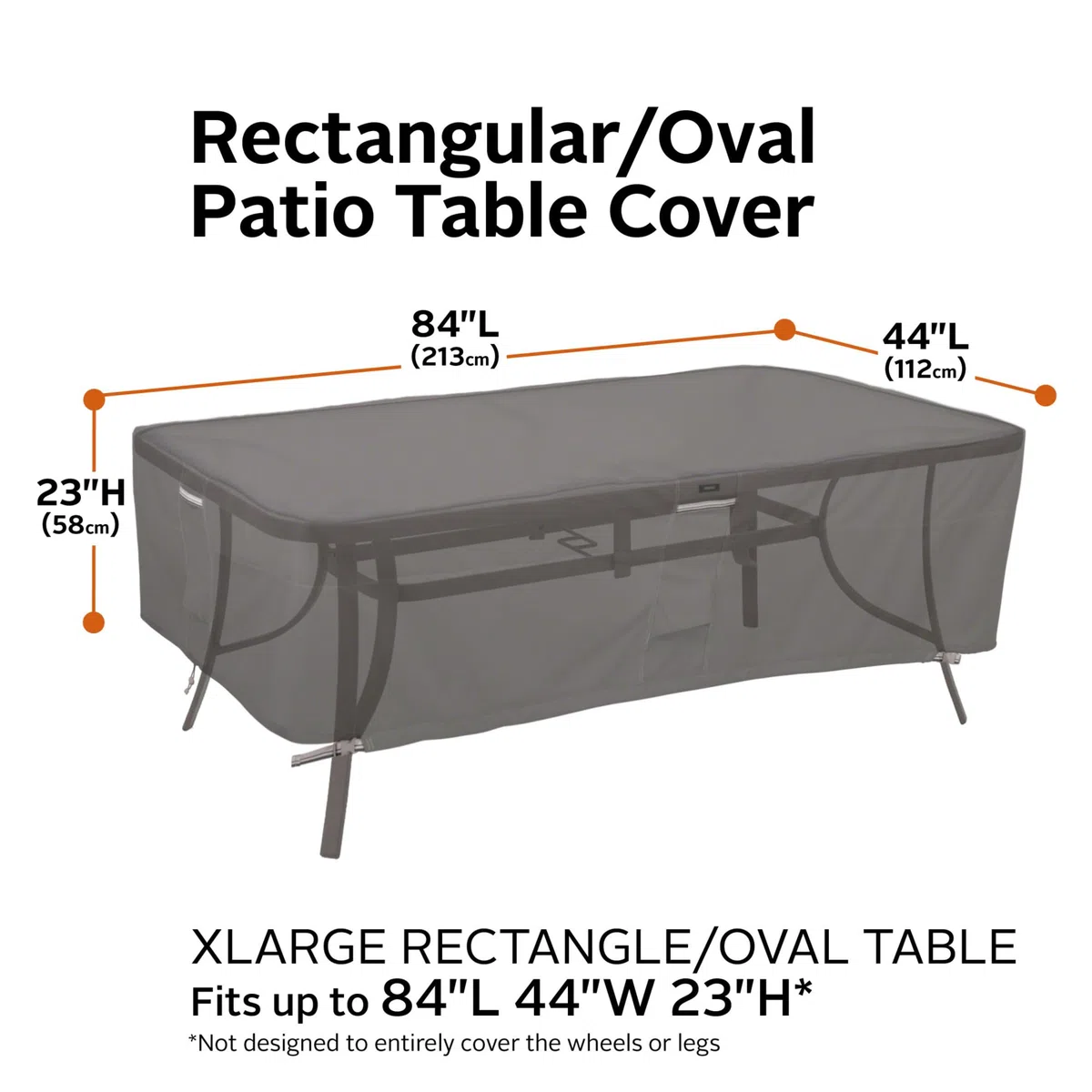Classic Accessories Ravenna, copertura impermeabile per tavolo da giardino, rettangolare, ovale, 213 cm