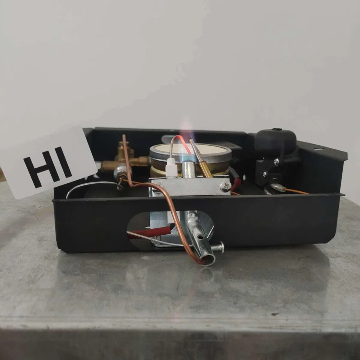 47000 BTU Kit di ricambio per modulo bruciatore riscaldatore per patio con scatola di controllo Montaggio a pavimento in metallo Parti riscaldanti esterne (B)