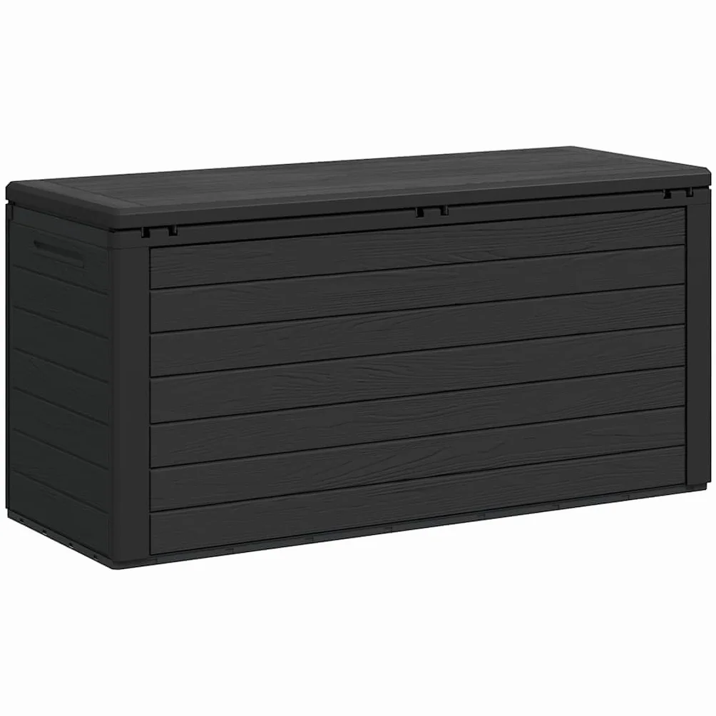 Générique Scatola portaoggetti da giardino, 116 x 44 x 55 cm, in polipropilene antracite, grande spazio per cuscini, coperte, giocattoli, ideale per esterni e terrazze, design