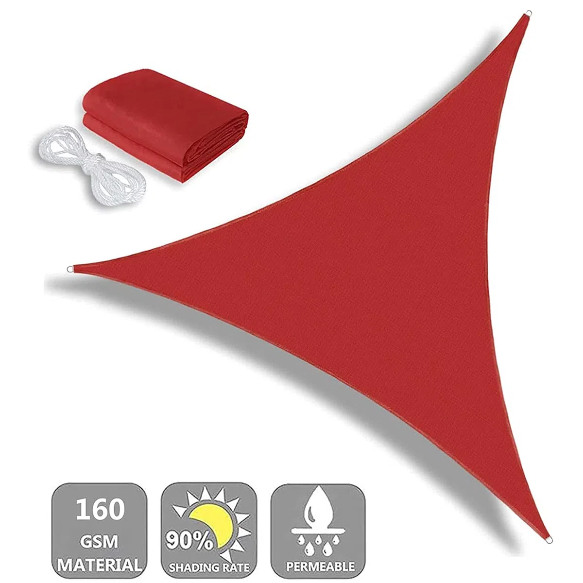 Triangolo Garden e Sail 4 x 4 m impermeabile UV Block Canopy con kit di fissaggio ispessito Sun Protect ning per patio esterno Lns e Dec
