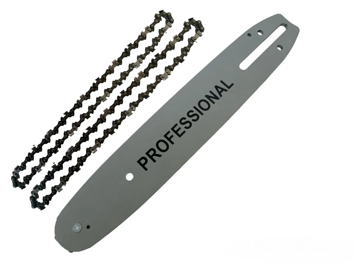 Lama e Barra Per Motosega da 25 cm 10" Pollici 40 Maglie 3/8" Ricambio più Catena e Seconda Catena in Omaggio Set Ricambio Motosega Barra Guida con catena Per Motoseghe a Scoppio