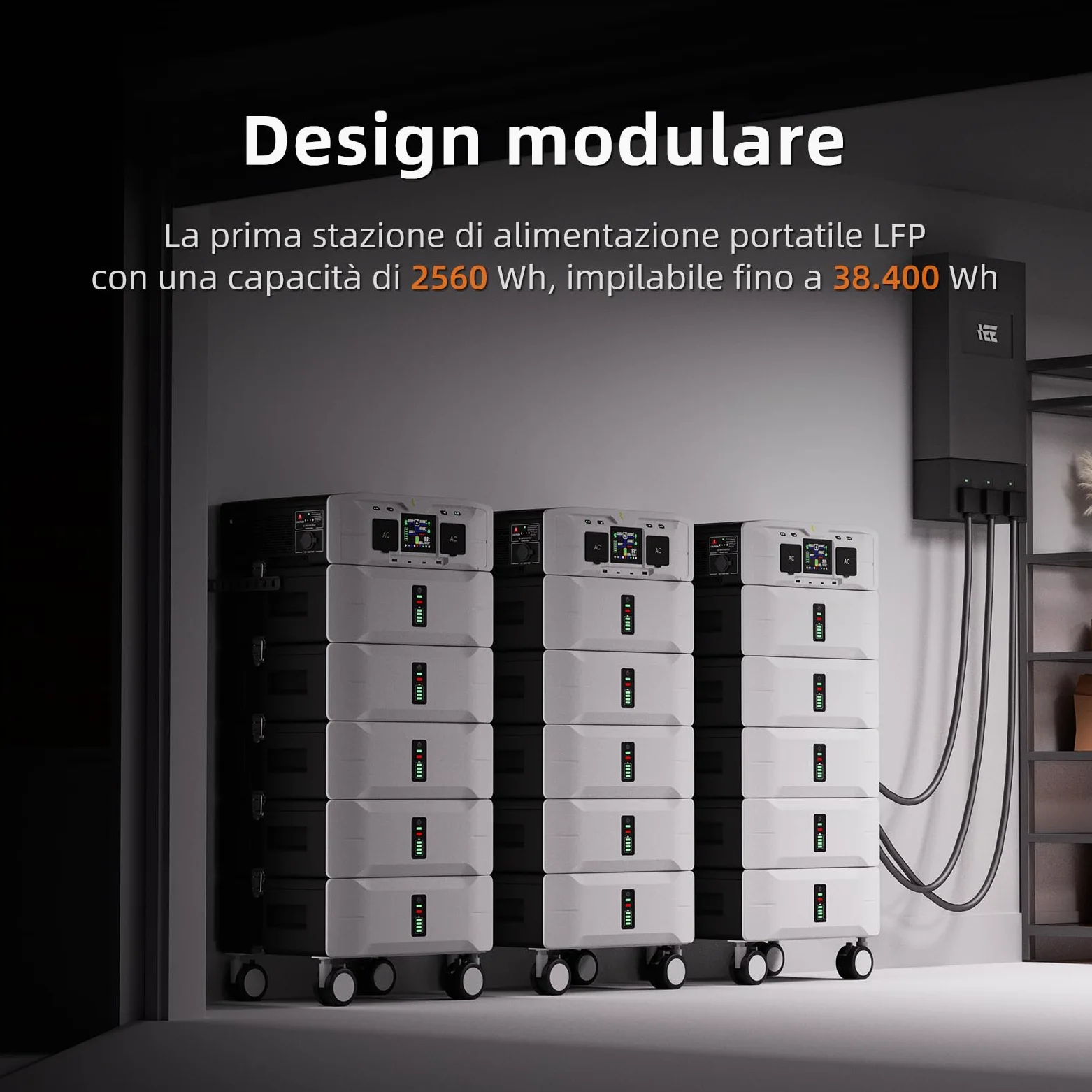 IEE 10.24kWh Generatore Solare con 2 Pannello Solare da 500W, 5000W Centrale Elettrica Portatile, LiFePO4, 11 Porte, APP, Portable Power Station per Campeggio, Camper, Casa