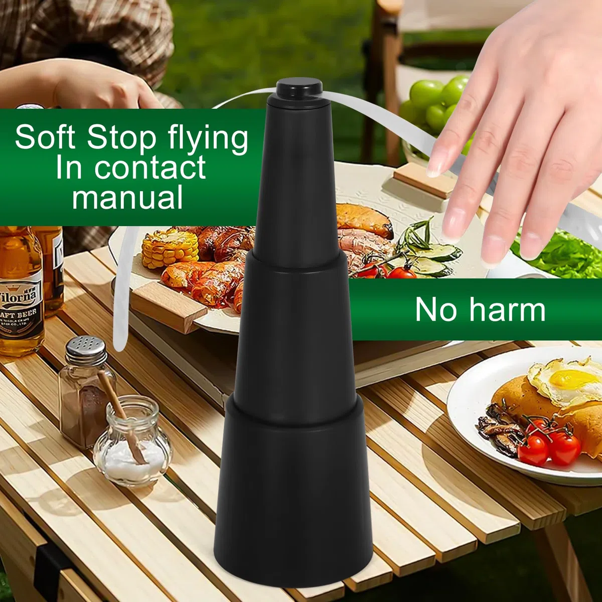 2 Pezzi Repellenti per Mosche, Repellente Mosche Pieghevole Appendibile Ventilatore Anti-Mosche, Scaccia Portatile Mosche daTavolo, Scaccia e Allontana Mosche, Moscerini e Zanzare dal Cibo