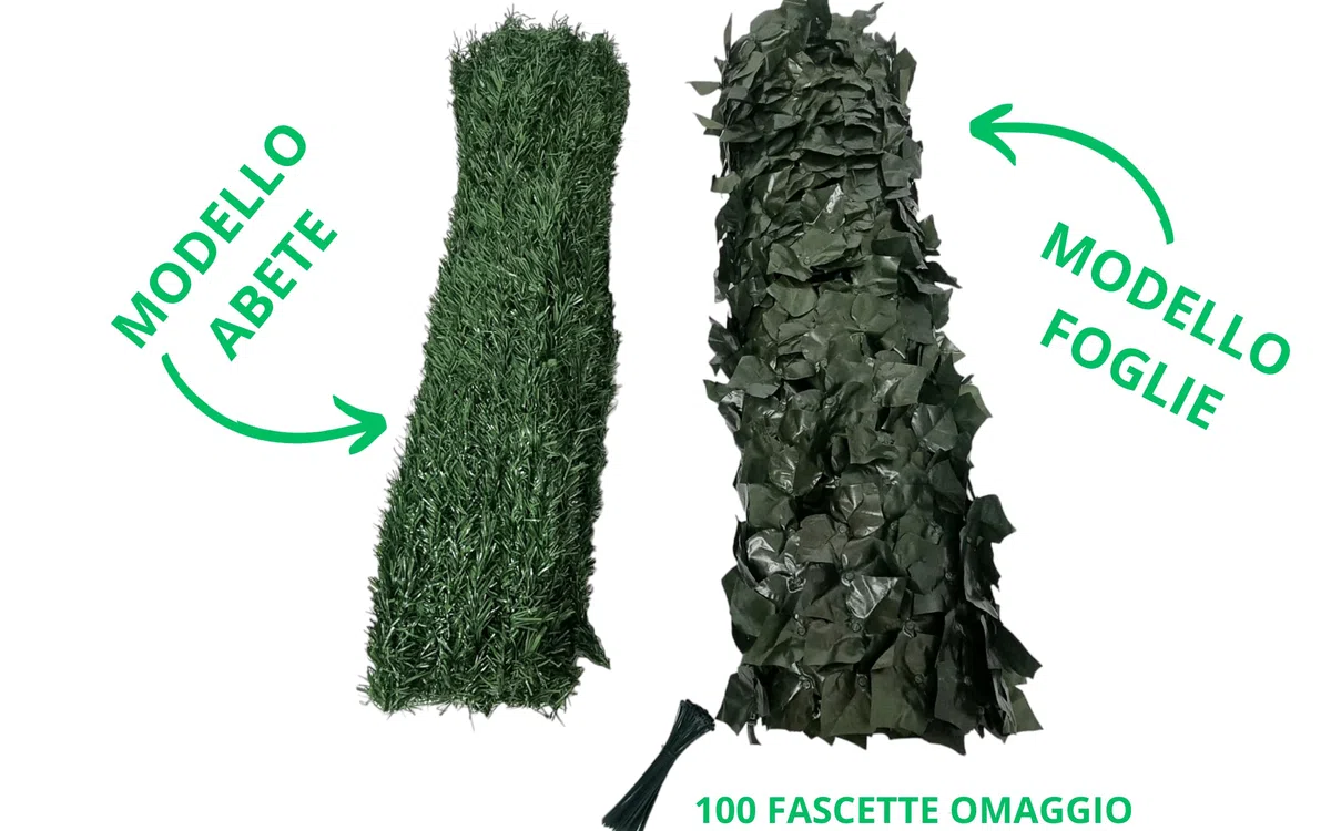 Pinto FERRAMENTA Siepe Finta Artificiale Ultra Coprente Rotolo Rete Frangivento Ornamentale Foglia Edera Sintetica Ringhiera Terrazzo Balcone Giardino Recinzione (Abete, 1X3mt)