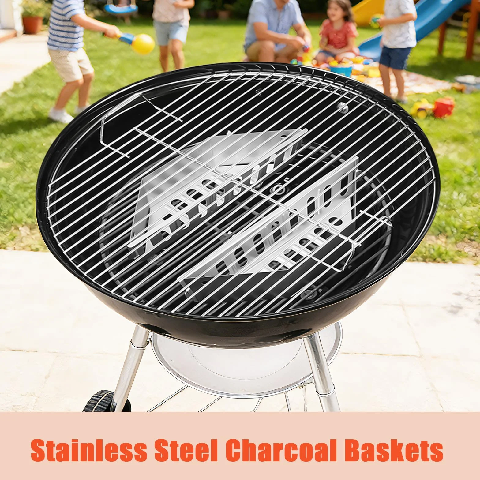 Cestello a carbone per griglie Weber, confezione da 2 pezzi, per bollitore da 47/57/67 cm, serie One-Touch e Master-Touch, adatto anche per altre griglie a carbone