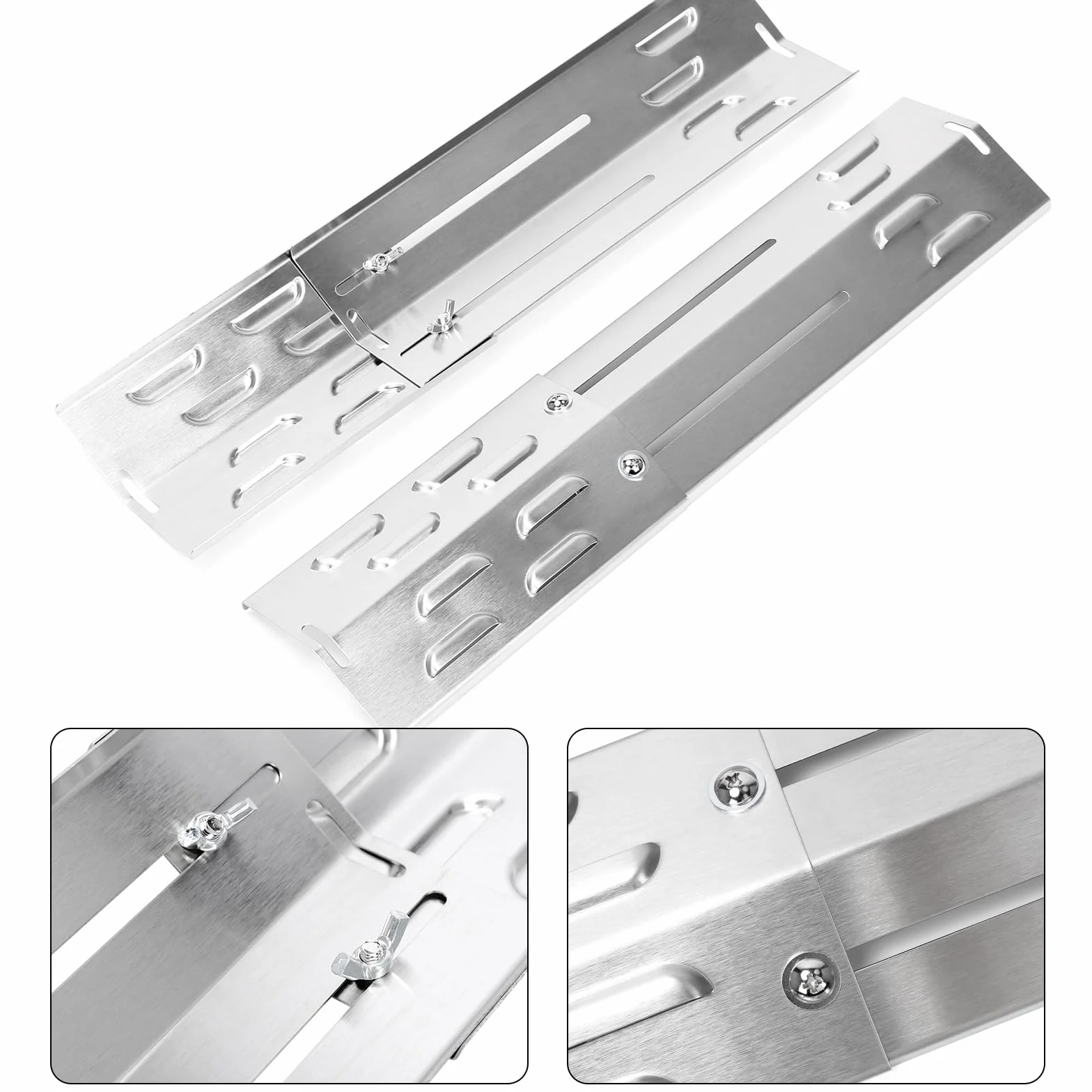 GFTIME Set di 3 coperture per bruciatori in acciaio inox per Landmann, Burnhard, Taino, Tepro, Jamestown, distributore di fiamma per Charbroil, Tenneker, Napoleon Freestyle 365, Jamie Oliver