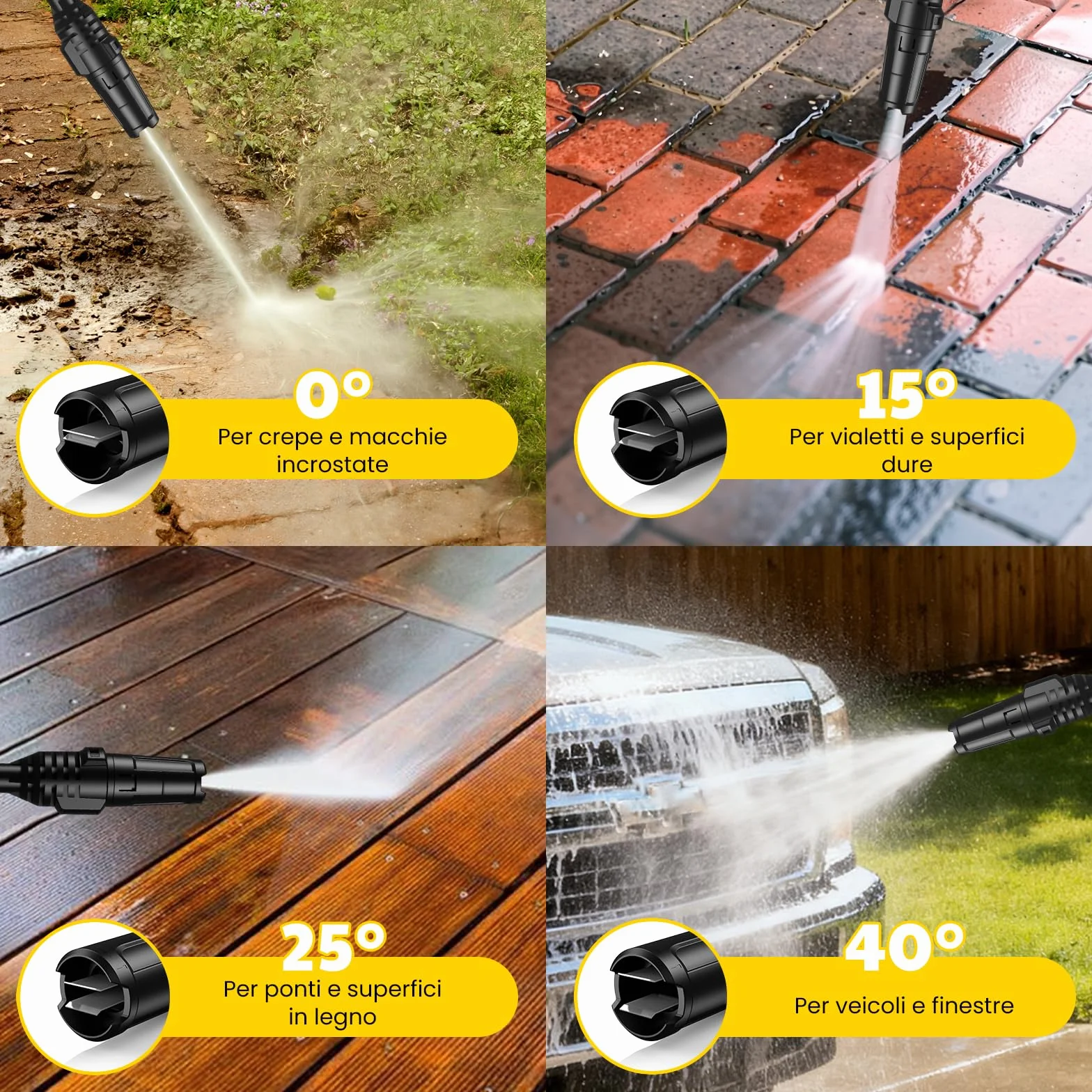 Espoma Idropulitrice Pressione max 150 bar, Portata 380 l/h Idropulitrice, Area di lavoro 30 m²/h, casa, giardino o auto, portata max 450 l/h, pompa in alluminio, Serbatoio detergente 02