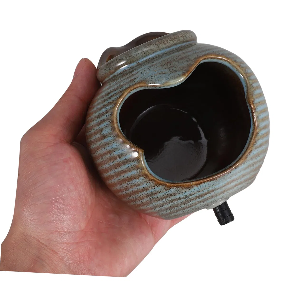 PRETYZOOM Brocca in Ceramica Flusso d'Acqua Circolante per Acquari e Piante Idroponiche, Design Aperto per Fontane Fai-Da-Te e Decorazione Interna