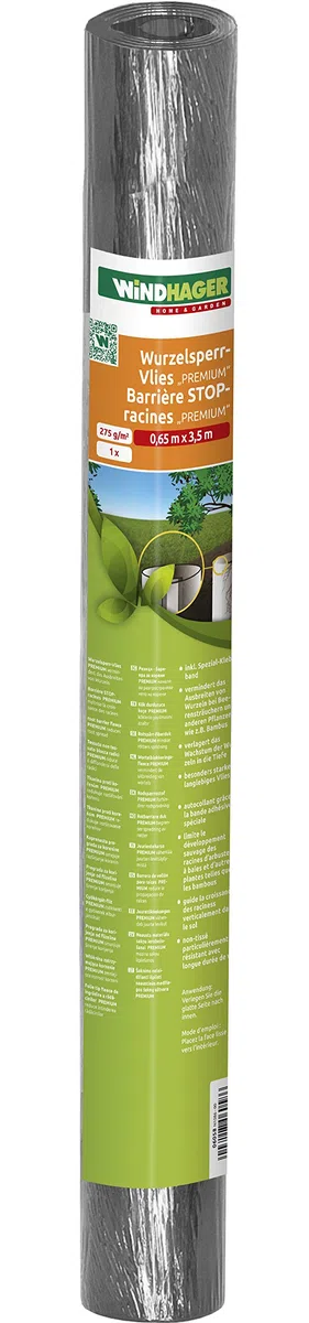 Windhager Pile barriera antiradice, protezione contro la crescita incontrollata delle radici, tessuto GEO rivestito in HDPE, 275g/m², 3,5 x 0,65 m, 06058