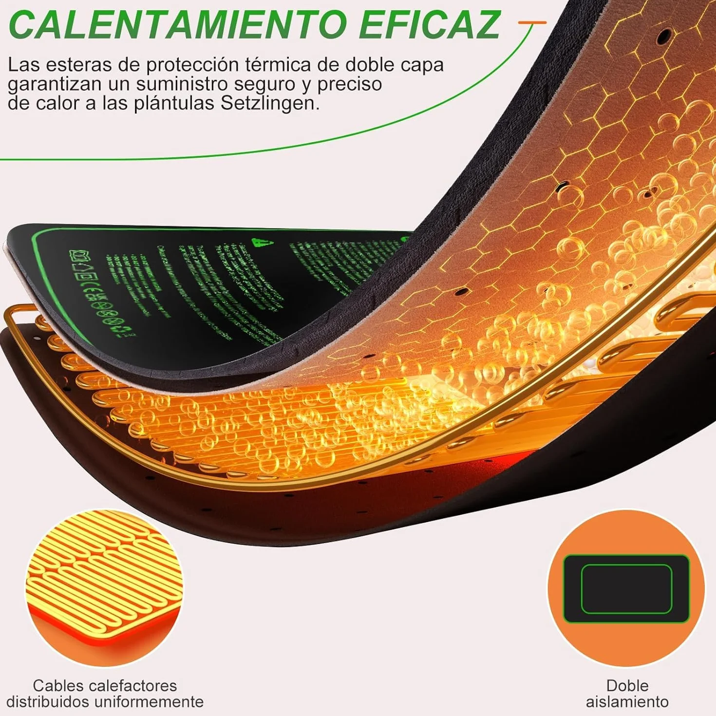 Tappeto Riscaldante, Tappetino Riscaldante con Termostato, Tappeto Riscaldante Impermeabile e Durevole Temperatura Regolabile, per la germinazione dei Semi, 20 x 10 in 30 W