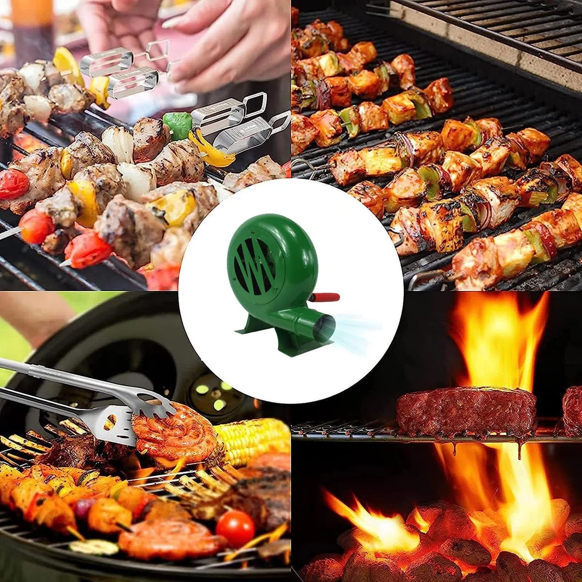 Ventola Barbecue Manuale - Soffiatore per Forgia A Carbone, A Manovella per Fabbro, Cottura Manuale - per Campeggio/Pic-nic/Attività All'aperto (Color: 80W)