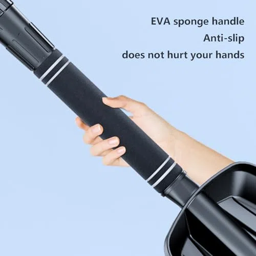 Pala da neve resistente, leggera, di grande capacità, con manico ergonomico in schiuma antiscivolo, set portatile di emergenza per auto e campeggio