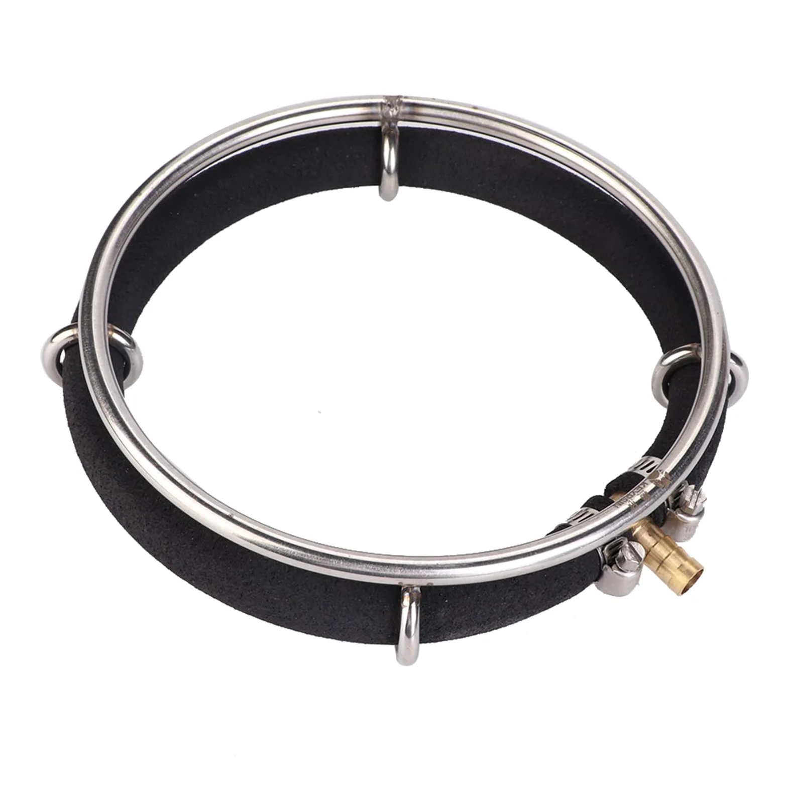 Diffusore d'aria per laghetto, aeratore idroponico ponderato in acciaio inox KoiPond a tre anelli, migliora la salute di pesci e piante (1 anello / Ø 15 cm)