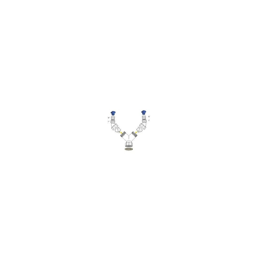 Xavax 00110220 Doppio Raccordo per Dispositivo con valvola di ritegno, Bianco