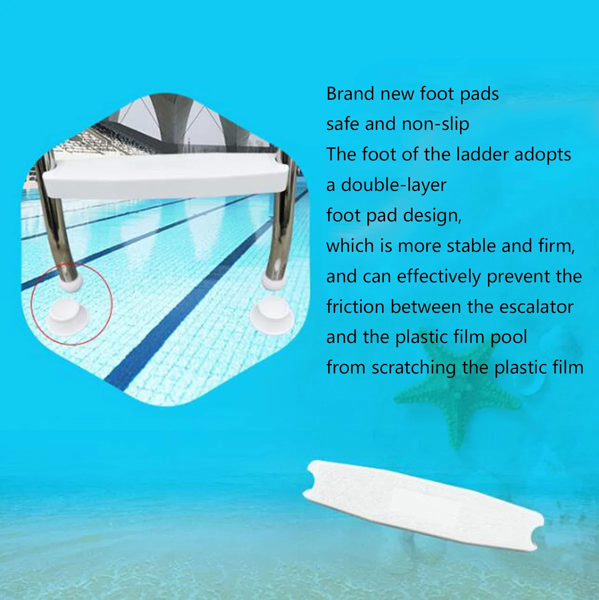 BOTOWI Scala per Piscina da 52 "304 Ingresso Piscina con Struttura in Acciaio Inossidabile Scala a 4 gradini con gradini Antiscivolo sicuri per Piscine Esterne Fuori Terra, carico 500 libbre