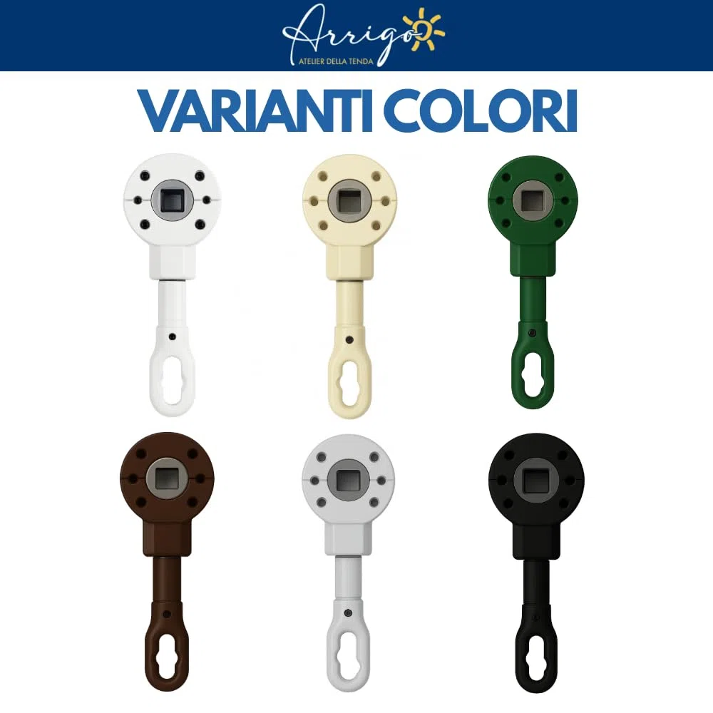 Atelier Arrigo Argano Manuale per Tende da Sole | Modello Universale 3:1 e 7:1 | Movimento Manuale | Lega di Zinco Speciale | Vari Colori | Ideale per Tende a Caduta (Coppia 3:1, Bianco RAL 9010)
