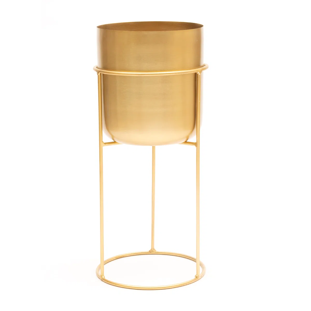 Olly & Rose vaso per fiori in metallo opaco con supporto dorato – vaso grande da 50 cm per interni con supporto – grande vaso decorativo
