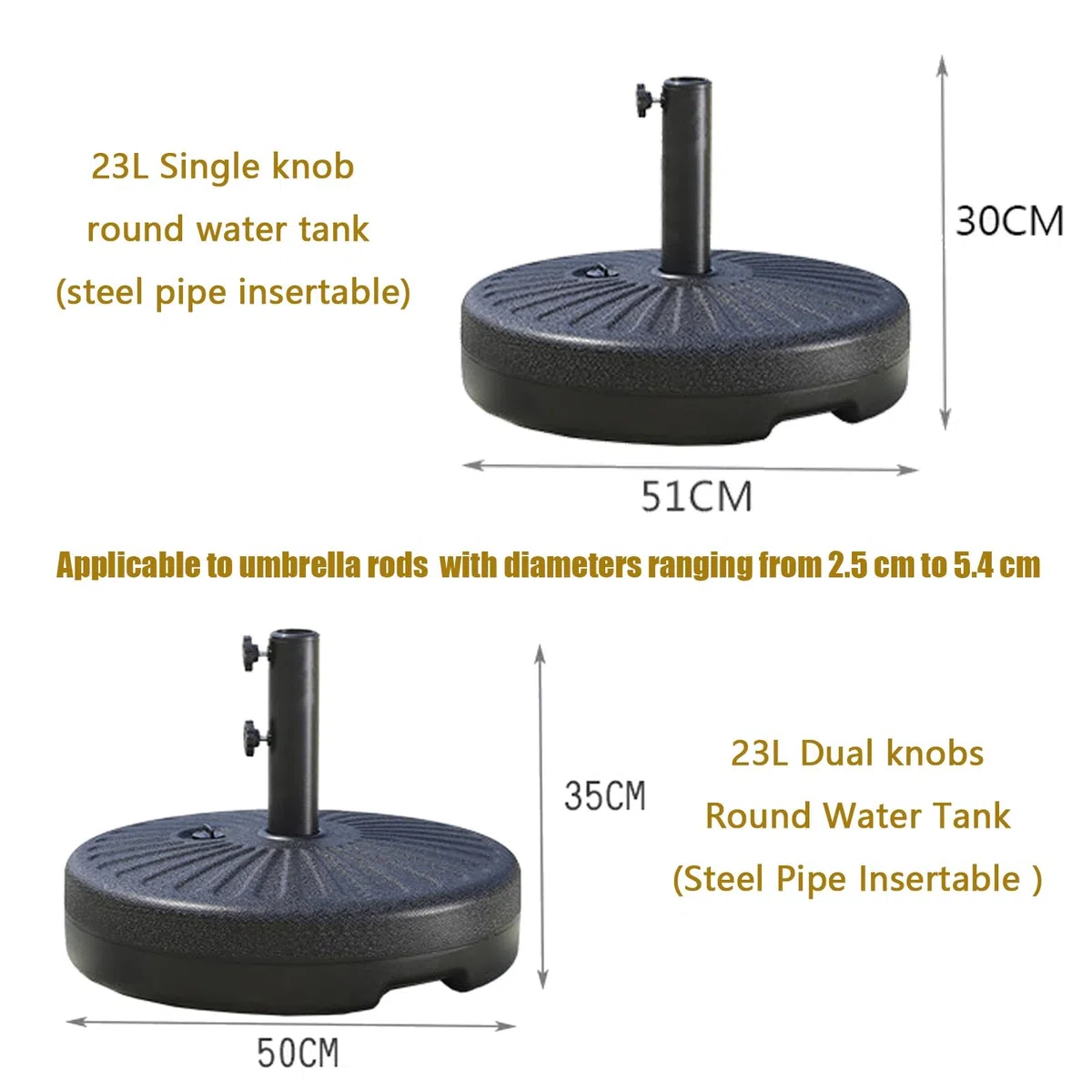 Base Portaombrelli, Portaombrelli Circolare For Serbatoio 'acqua, Base | Portaombrelli for carichi pesanti, manopola di regolazione, for patio, terrazza, bordo piscina(Single knob)