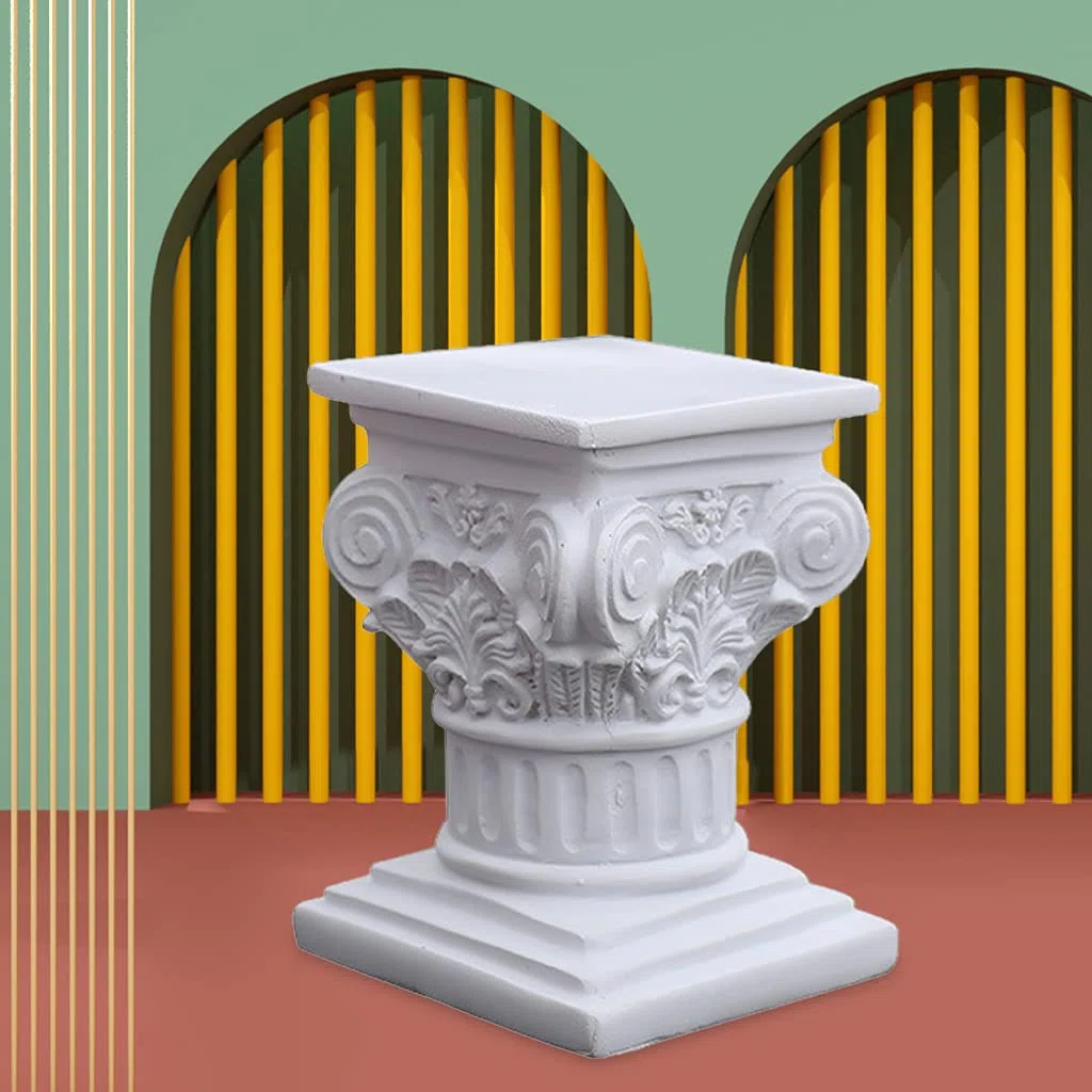 pistro Colonna greca romana in resina, scultura decorativa leggera per casa e giardino, base per statua, portacandele, supporto per piante (quadrato S)