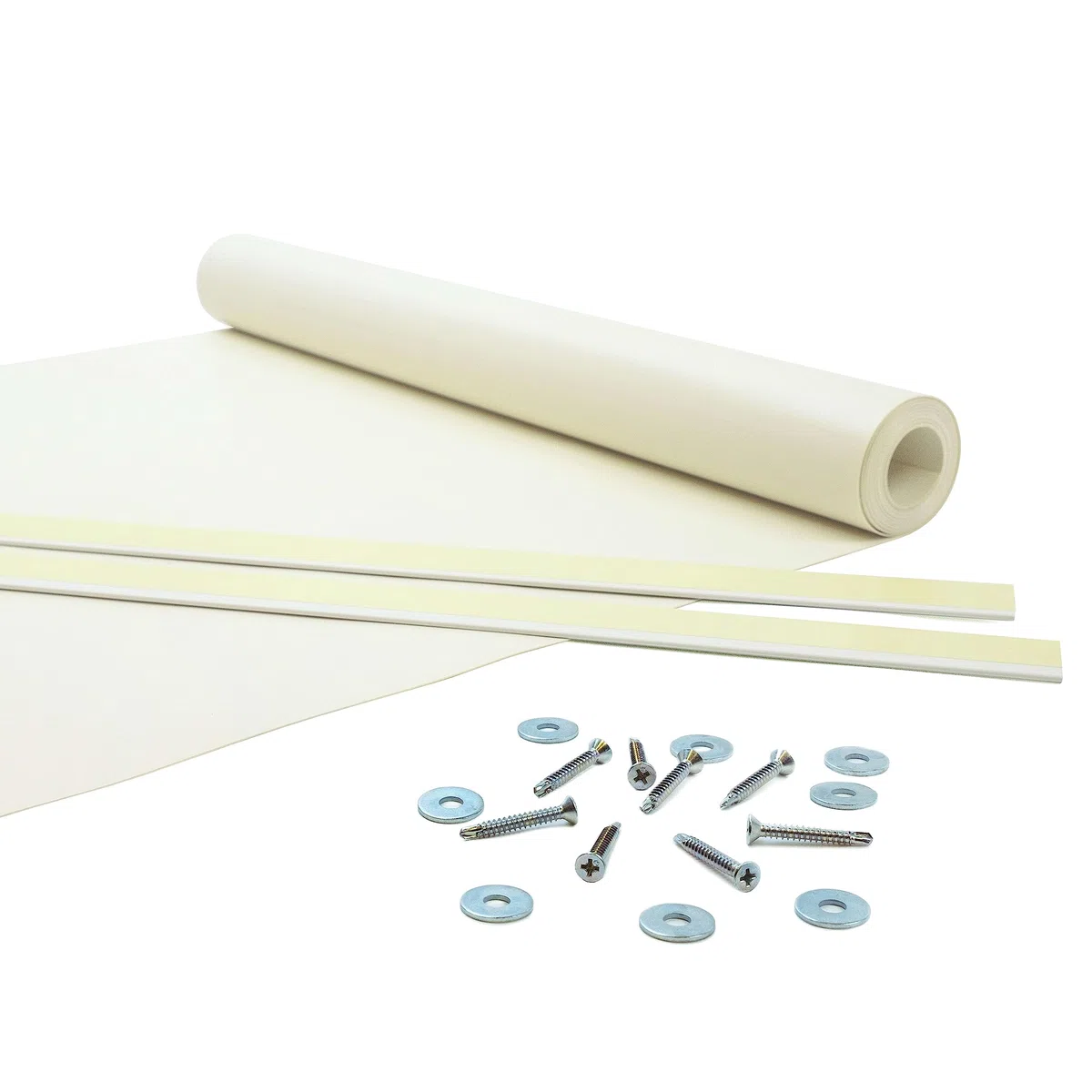 Giuri Tessuti - Fasce in PVC Pieno per Copertura ad Onda di Gazebo e Pergola - Telo ombreggiante ignifugo (Panna, 45x350cm)
