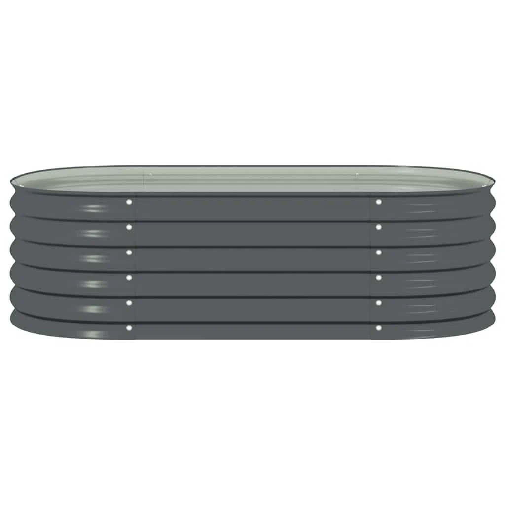 vidaXL Letto Rialzato da Giardino 160x80x44cm Acciaio Zincato Grigio Fioriera