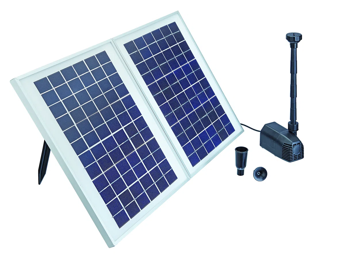Pontec PondoSolar 1600 43326 - Set di giochi d'acqua con potente pompa a fontana/sistema solare