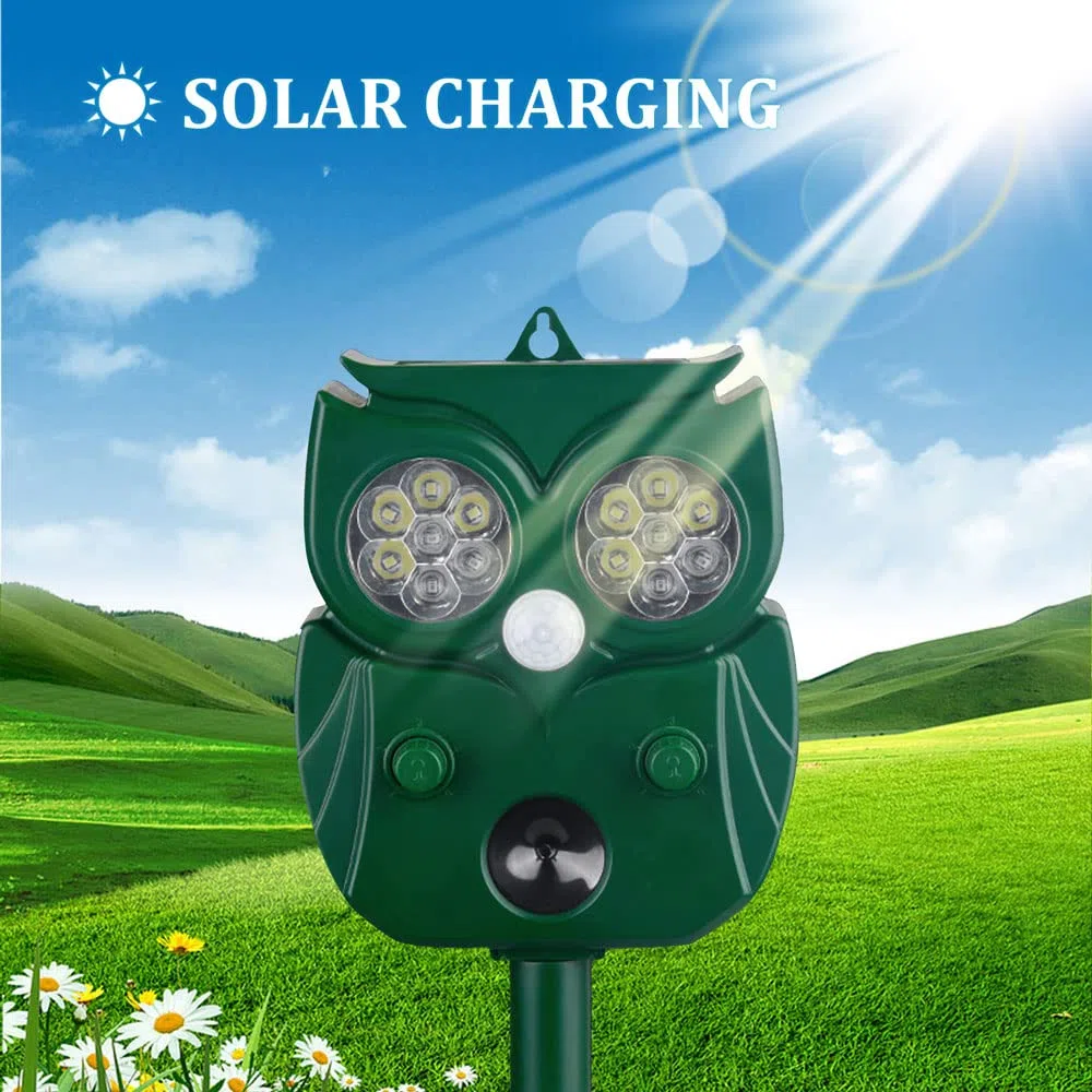 Repellente per Gatti, Ultrasuoni Repellente Gatti Solare con Flash LED, Ultrasound Repellente per Animali, IP65 Impermeabile per Cani, Uccelli, Topi, Volpi