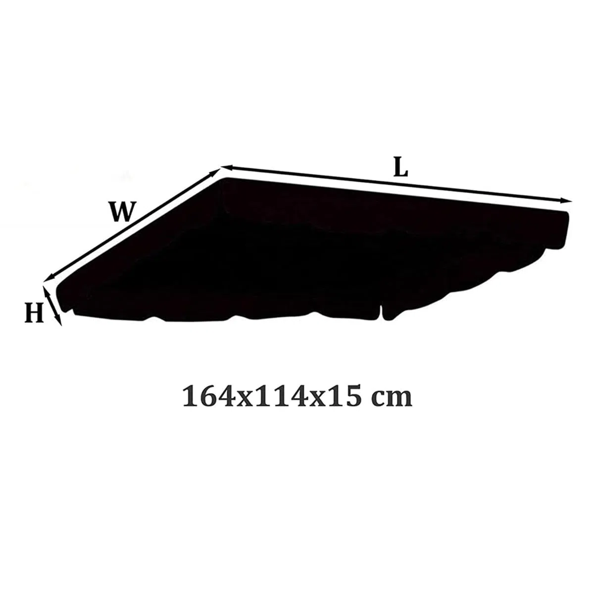 Telo di Ricambio per Altalena da Veranda, 164 x 114 x 15 cm, Copertura per Altalena da Giardino, Resistente ai Raggi UV, Parasole per 2 o 3 Posti, Antipolvere, per Uso Esterno, Verde