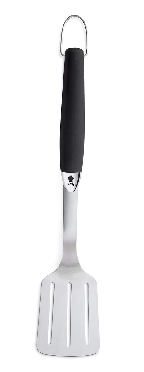 Weber Giraplati Premium (46cm), in Acciaio Inox, con Manico Antiscivolo, Manico Angolato, Lavabile in Lavastoviglie - Nero / Argento (6620)