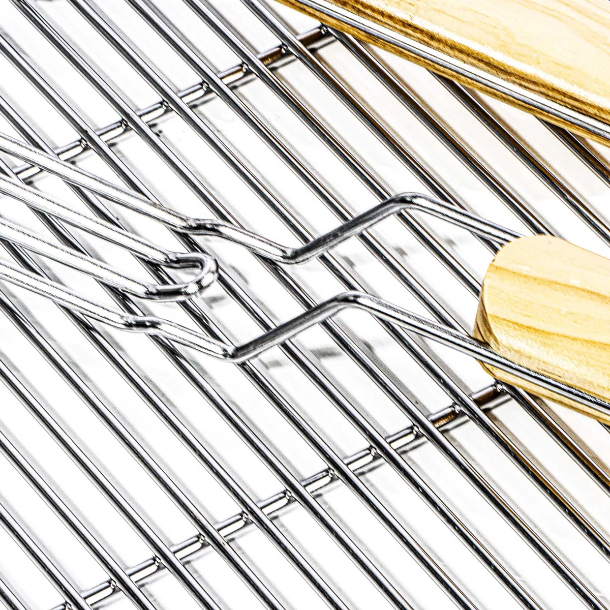 Griglia rettangolare per BBQ 54x34 cm In acciaio inox con manici Per grill a gas, a sfera ecc