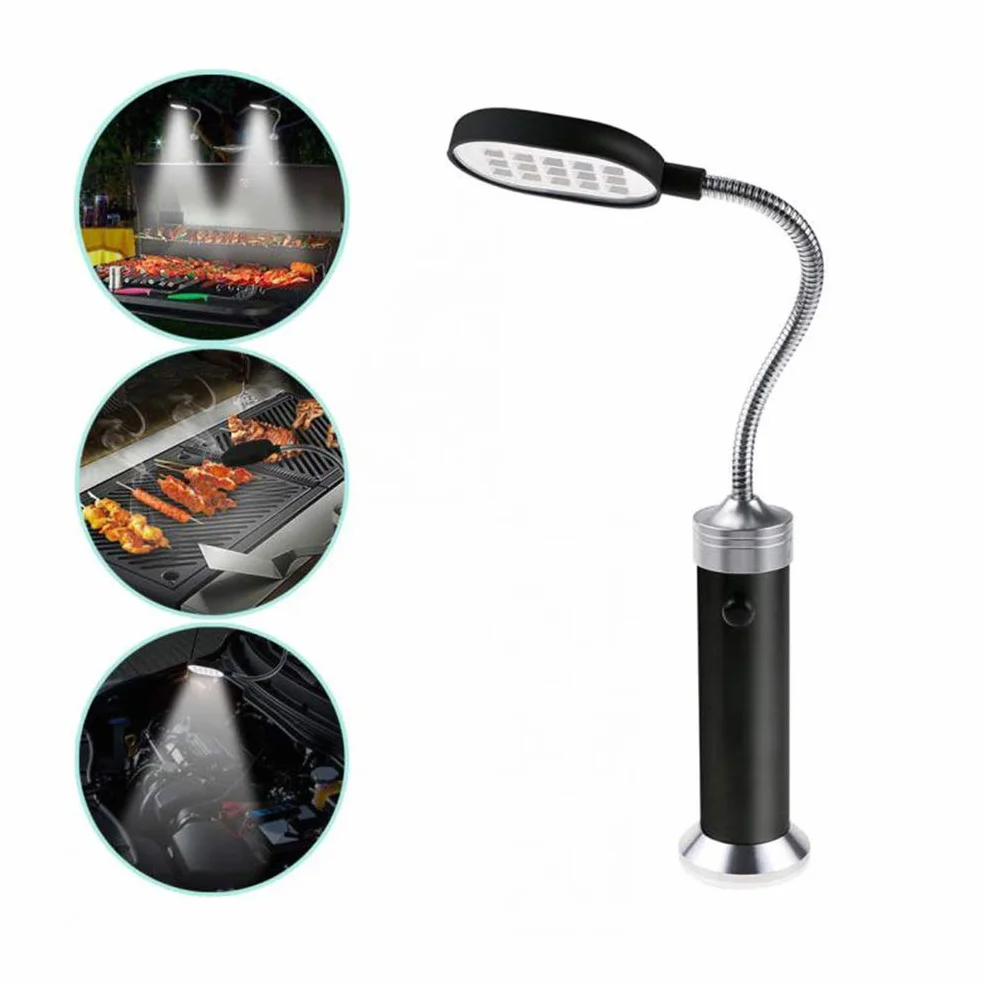 Luce per Barbecue a LED, Luce per Barbecue Multifunzione Super Luminosa con 15 LED e Accessori per Fumatori a Collo D'oca Flessibile a 360 Gradi