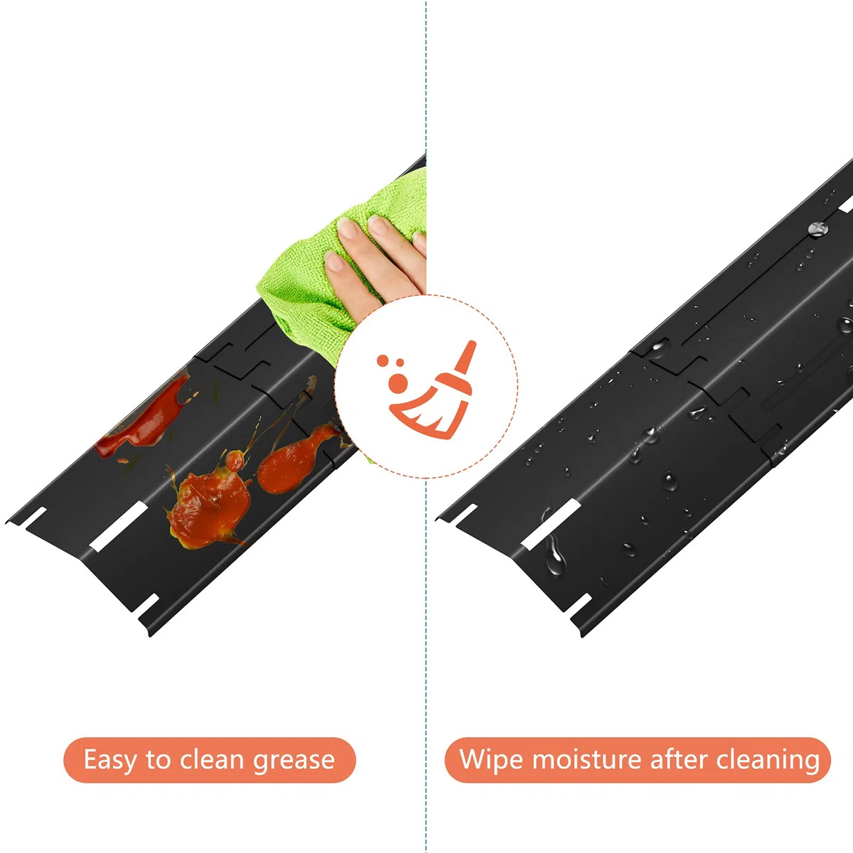 Universale Barre Flavorizer di Ricambio,Regolabili Piastra 34 a 53,3cm Durevole Acciaio Inossidabile Diffusore di Calore Copri Bruciatore Accessori per Charbroil della griglia a Gas.3Pack