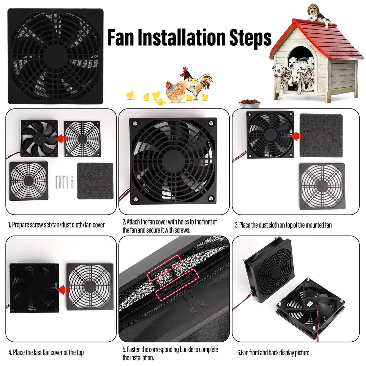 Kit Ventilatore Solare Con Pannello Solare Da 15 W, Impermeabile A Energia Solare, Doppio Ventilatore, Ventilatori Di Raffreddamento Vengono Utilizzati In Pollaio, Serre E Gabbie Per Animali