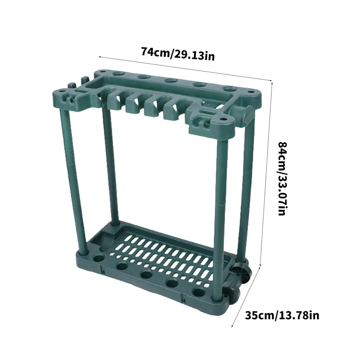 Scaffale per attrezzi da giardino, 74 x 84 cm, salvaspazio, per giardinieri domestici, paesaggisti, garage, organizzazione