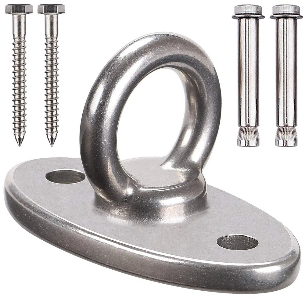 BeneLabel Gancio per Soffitto Legno/Cemento Gancio Amaca Altalena Appeso Hardware Vite Bullone Metallo Ovale Staffa Set per Interni all'aperto Parco Giochi Sedia Corda Punzonatura Borse, 2800lbs
