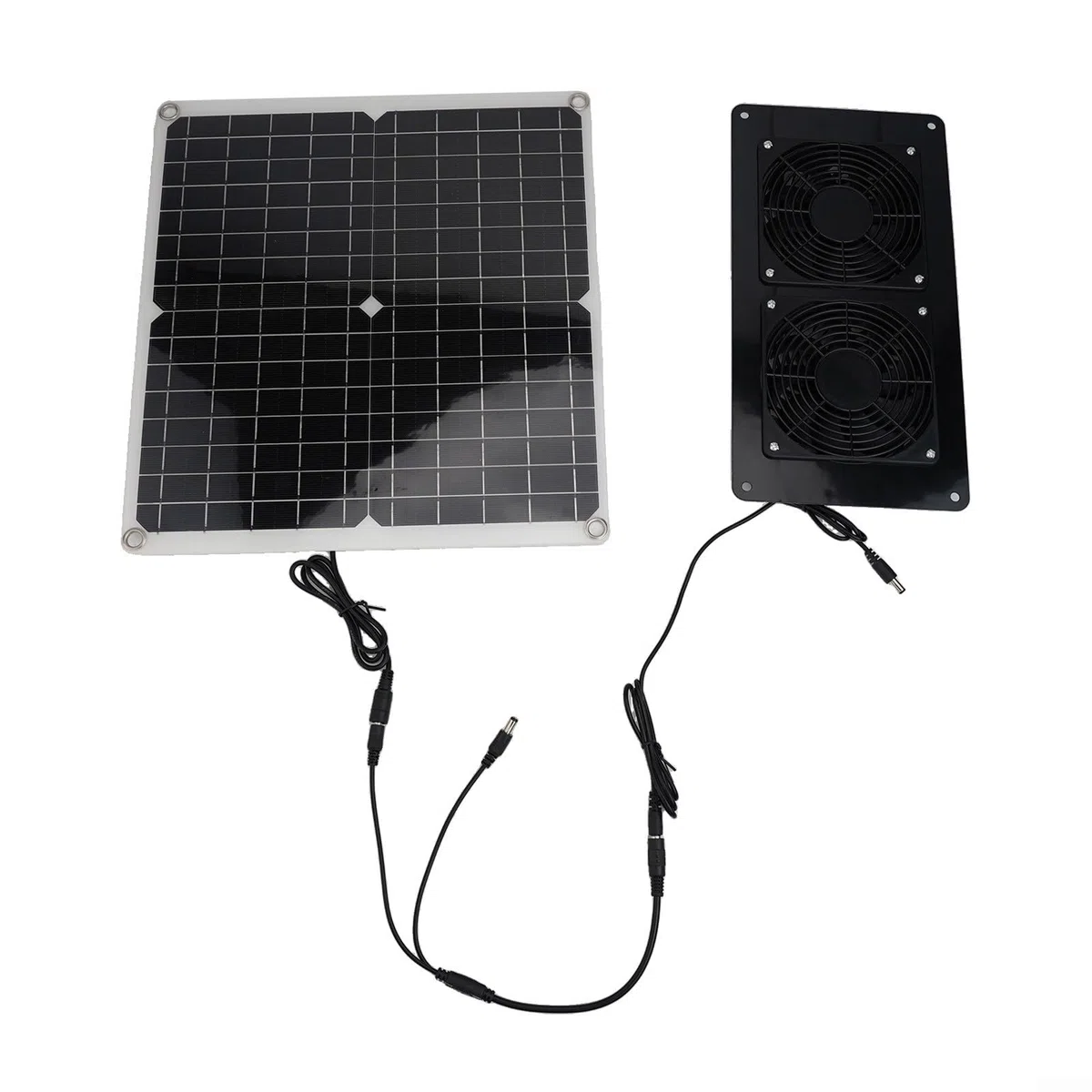 Ventola di scarico solare da 30 W, con doppia ventola, per serra, pollaio per camper, (ventilatore solare)