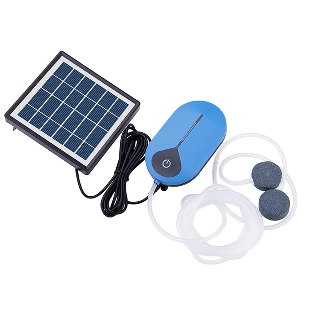 Aeratore solare portatile per laghetto e acquario, pompa ad aria impermeabile, aeratore per piscina all'aperto, con tubo di ossigeno e pietra a bolle d'aria incorporata, batteria ad alta