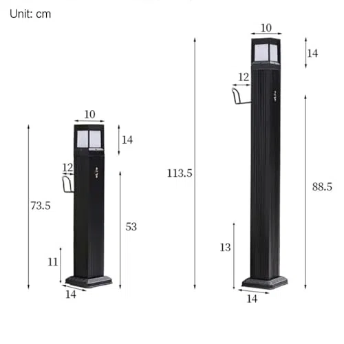 XBTGS Rubinetto a colonna d'acqua da giardino quadrato verticale per esterni, fontana ad energia solare, illuminata, idrante resistente all'inverno, per decorazioni paesaggistiche e gas, rubinetto a