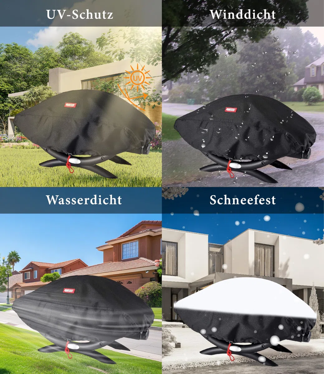 BARTSTR Telo di copertura per barbecue resistente alle intemperie, 76 x 40 x 30 cm, 600D OxfordGrill per serie Q200/Q240/Q100/Q1000, antistrappo e impermeabile, con protezione UV, accessorio per