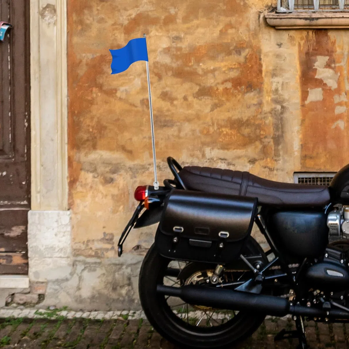 Veemoon Asta per bandiera per moto regolabile retrattile per bicicletta in lega di alluminio per mountain road bicicletta fuoristrada accessori