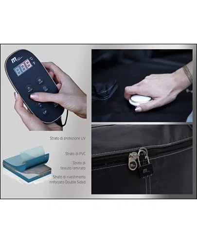Arredo Minipiscina Idromassaggio Autogonfiante con Riscaldatore e Telecomando Multifunzione (Minipiscina Spa Vito Plus)