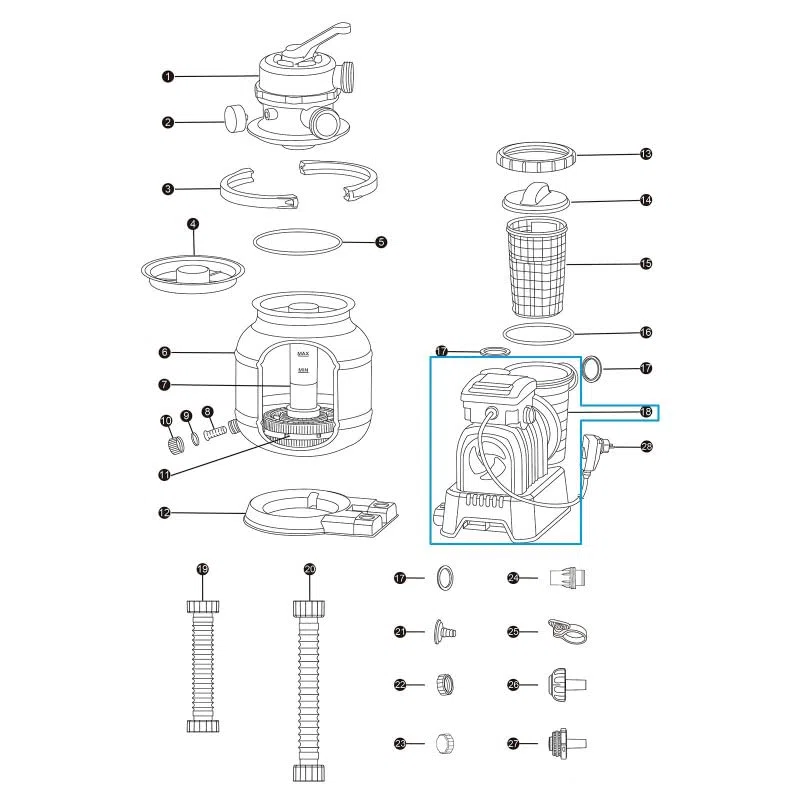 Bestway P08556 | Motore di Ricambio per Pompa Filtro a Sabbia 58499 da 8027 L/2200 gal - 280 W (ex P03851 e P07063)