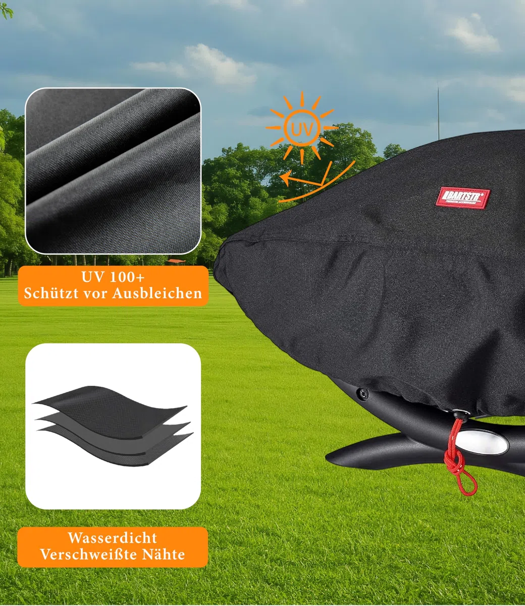 BARTSTR Telo di copertura per barbecue resistente alle intemperie, 76 x 40 x 30 cm, 600D OxfordGrill per serie Q200/Q240/Q100/Q1000, antistrappo e impermeabile, con protezione UV, accessorio per
