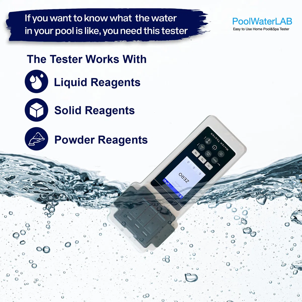 PoolLAB 2.0 - Edizione Speciale Tester per l'Acqua Analizza 27 Parametri dell'Acqua - Fotometro Elettronico per Test dell'Acqua - Analisi Completa e Professionale per Piscine e Idromassaggi - con 70