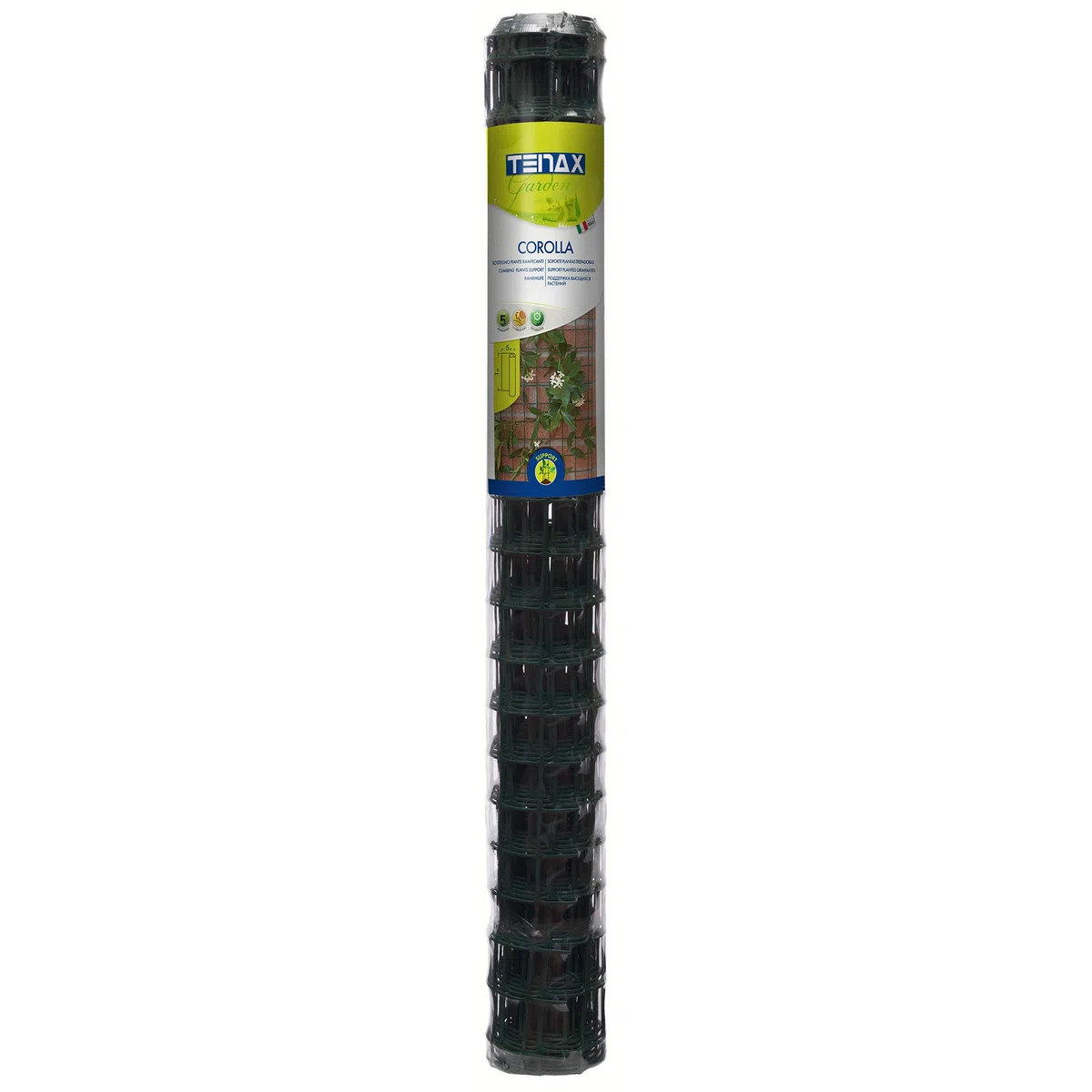 TENAX Corolla 1,00x5 m Verde, Rete per Rampicanti, Rete in Plastica per Sostegno Piante e Fiori