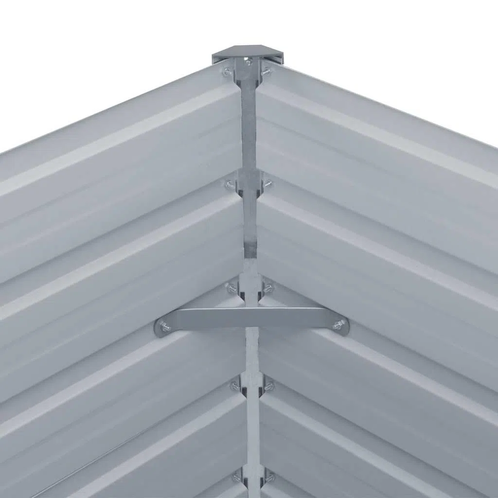 vidaXL Letto di Coltura Rialzato Cura Piante Orto da Balcone Bordo Arrotondato Elegante Fiori Vaso Fioriera 160x80x45 cm in Acciaio Zincato Marrone