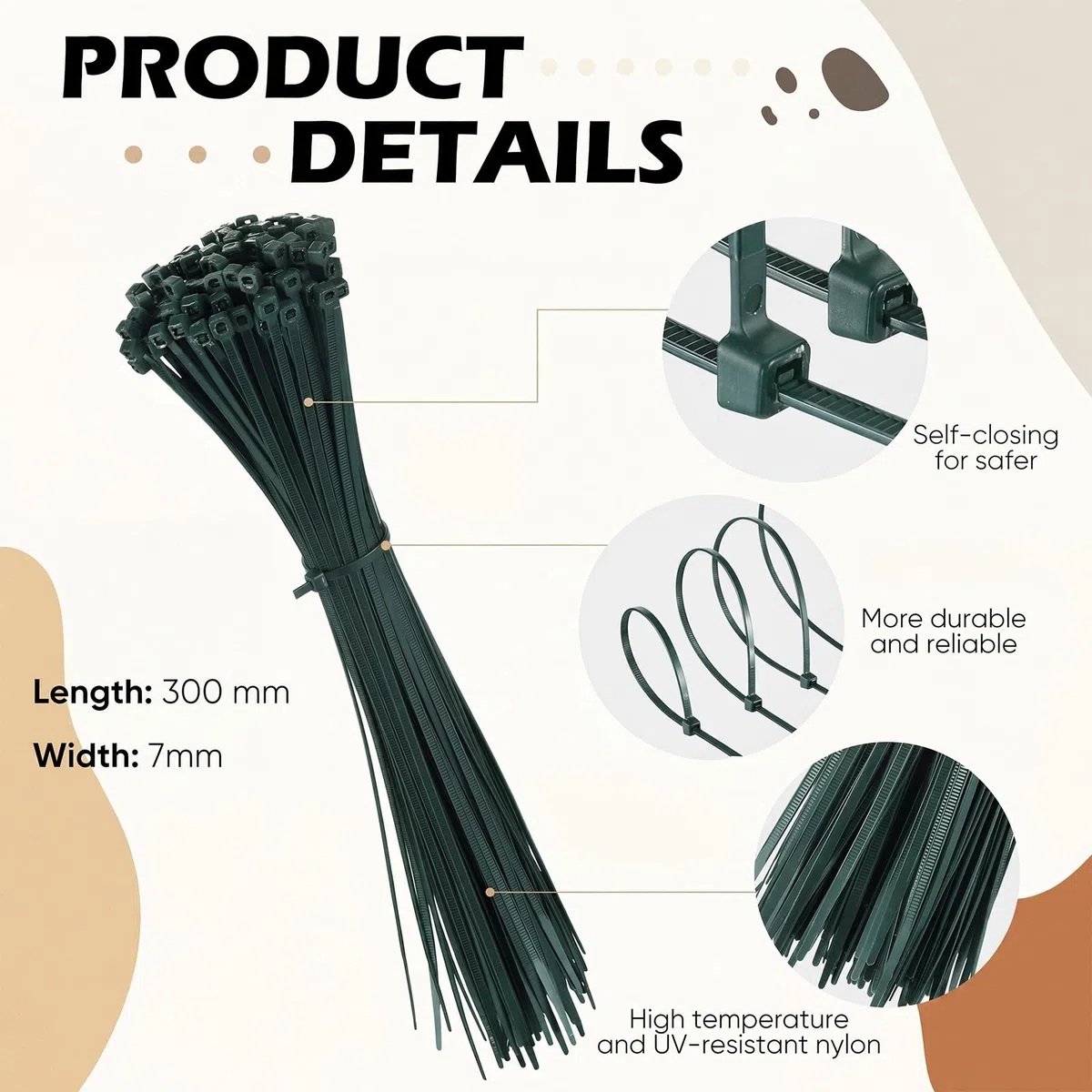Sinmoe 100 Set di Fissaggio per Frangivista Comprese Fascette per Cavi e Fissaggio delle Piastre di Montaggio Kit di Montaggio in PVC per Tappetini Privacy Recinzioni da Giardino(Verde)