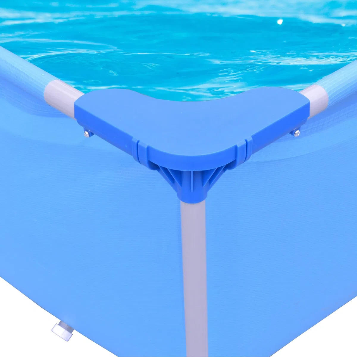 Avenli Piscina Fuoriterra Rettangolare con Struttura in Acciaio Cm 258x179x66 Azzurra con Predisposizione per Pompa Filtro